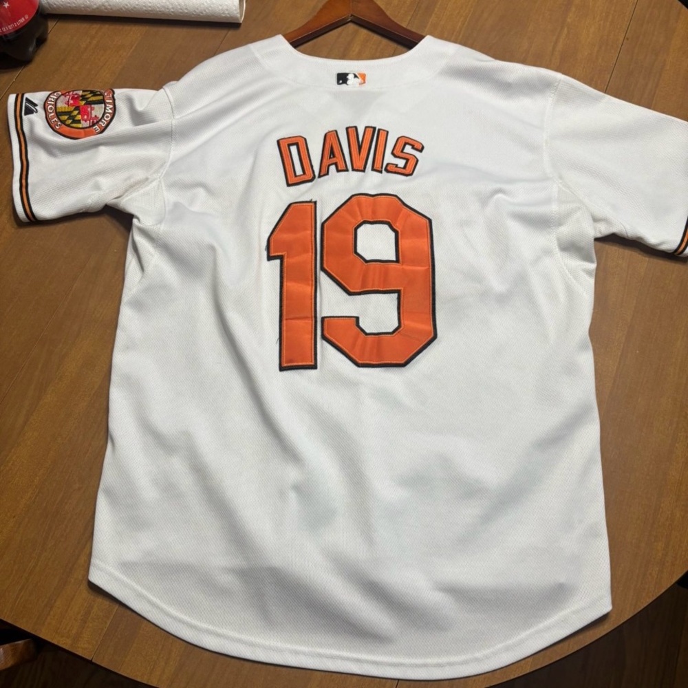 White Baseball Jersey with Orange Accents